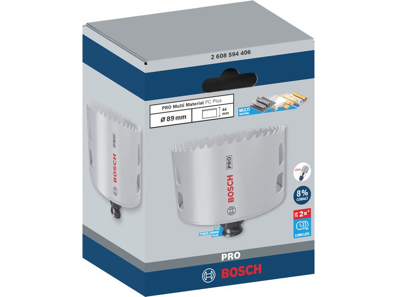 Žaga za izrezovanje lukenj PRO Multi Material PC Plus, 89mm, 2608594406